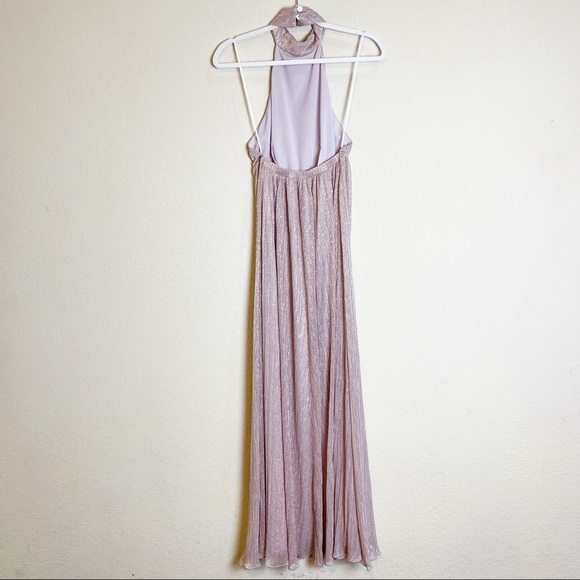 Show Me Your MuMu Collette Collar Dress Maxi Magic Mauve Glimmer Pink Size Small - Picture 4 of 9
